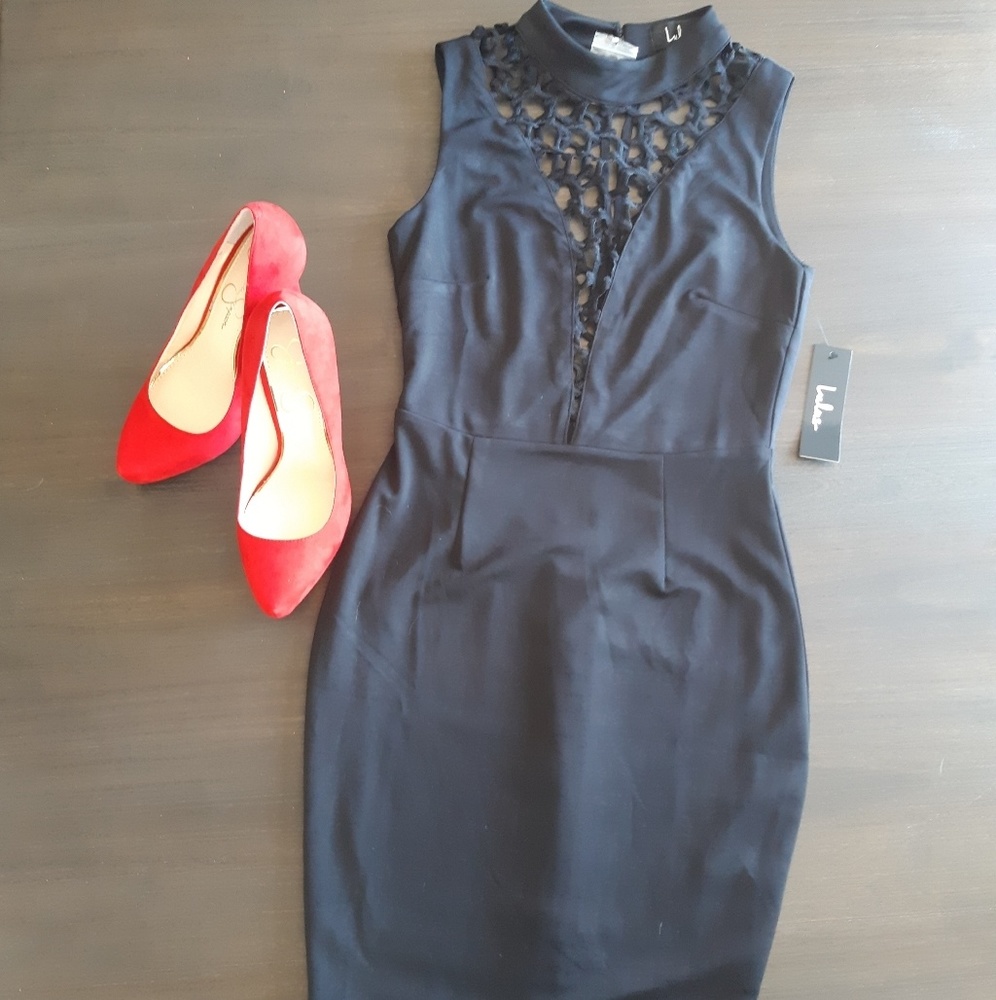 Lulus Little Black Mesh Dress